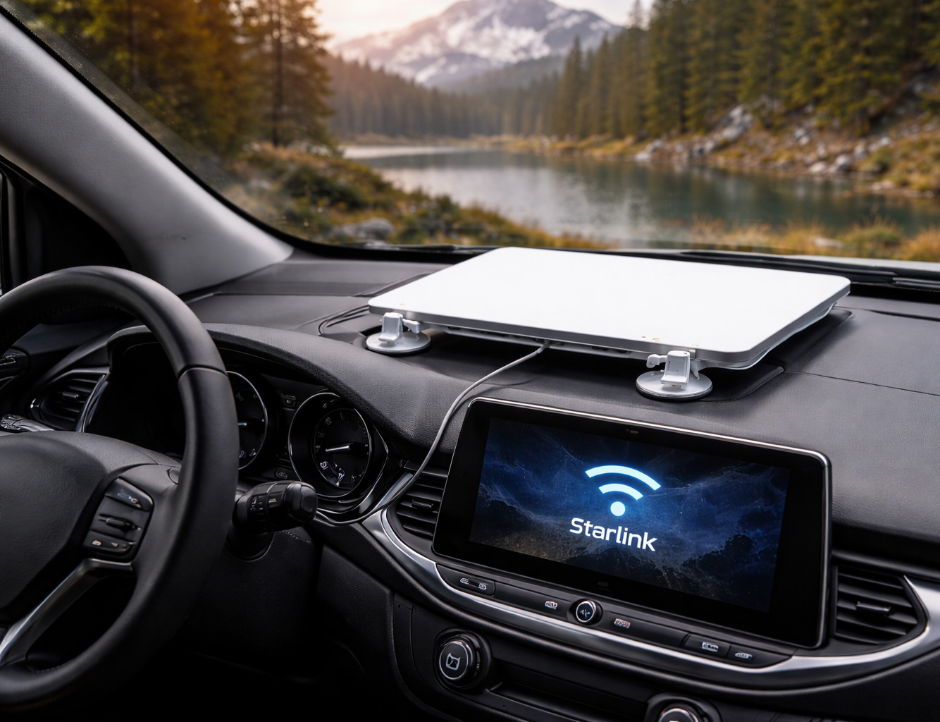 Starlink em viagem de carro